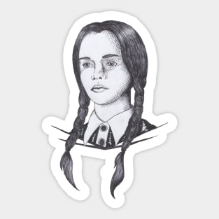 Wednesday Addams - Pen Sketch Sticker